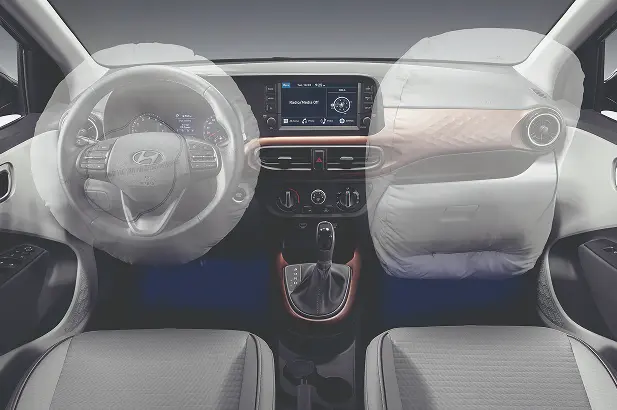 Imagen del interior delantero del Grand i10 Sedan