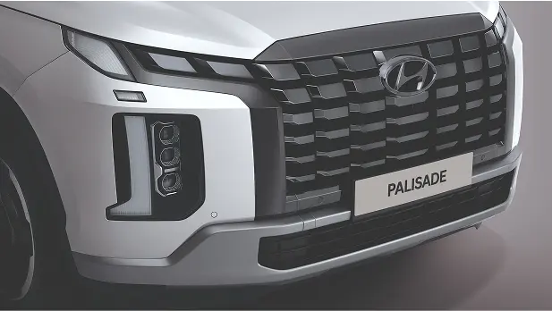Imagen de la parrilla del SUV Palisade de Hyundai.